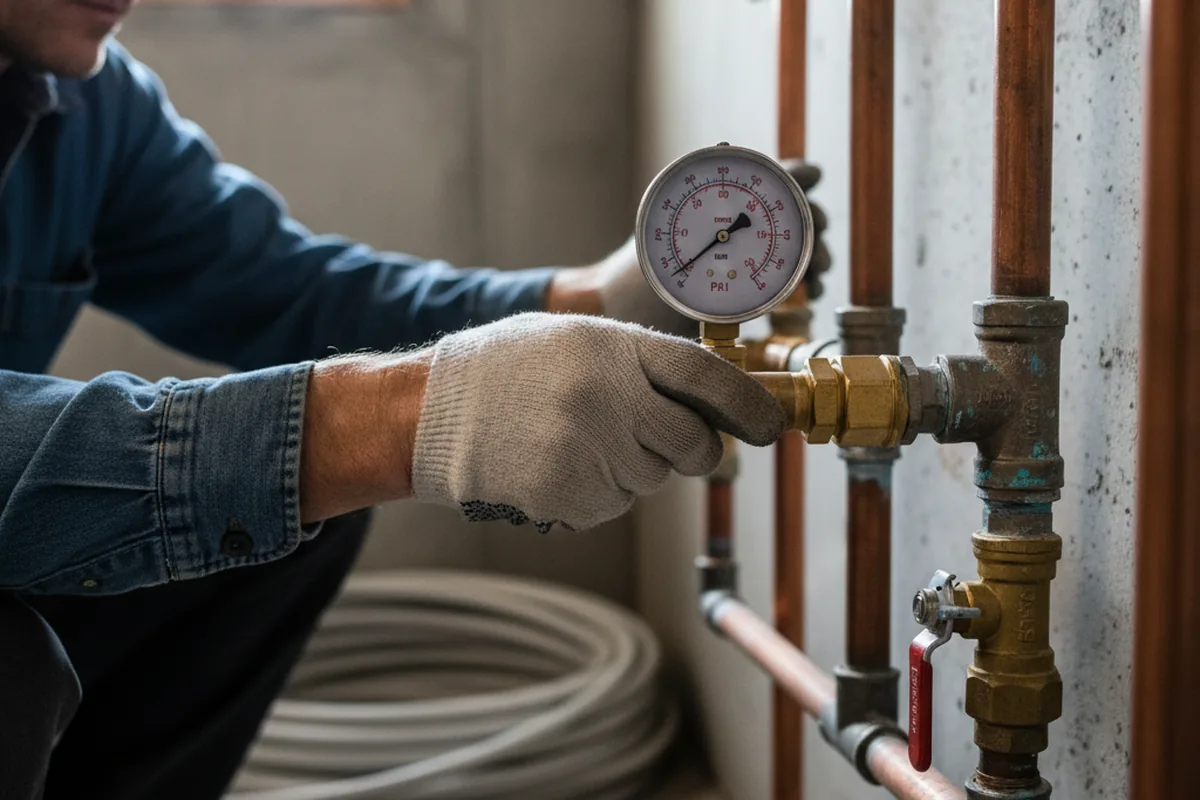 Pressure testing a repaired line during Water Line Repair in Pe Ell